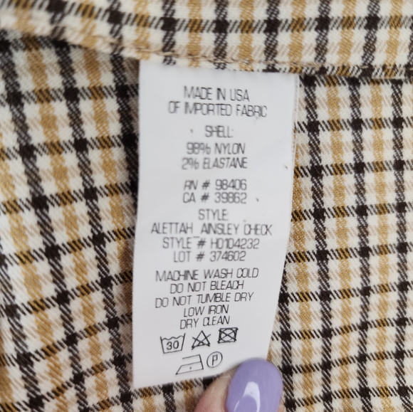 THEORY Alettah Ainsley Checkered Cropped Pants Zip Bottoms - Picture 4 of 6